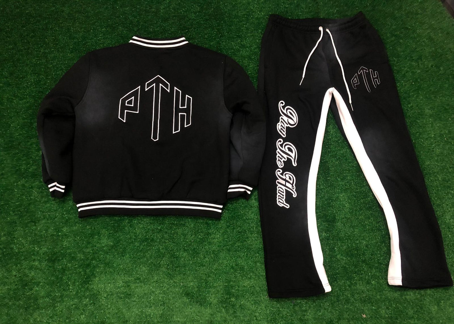 Black Stack Jogger Set