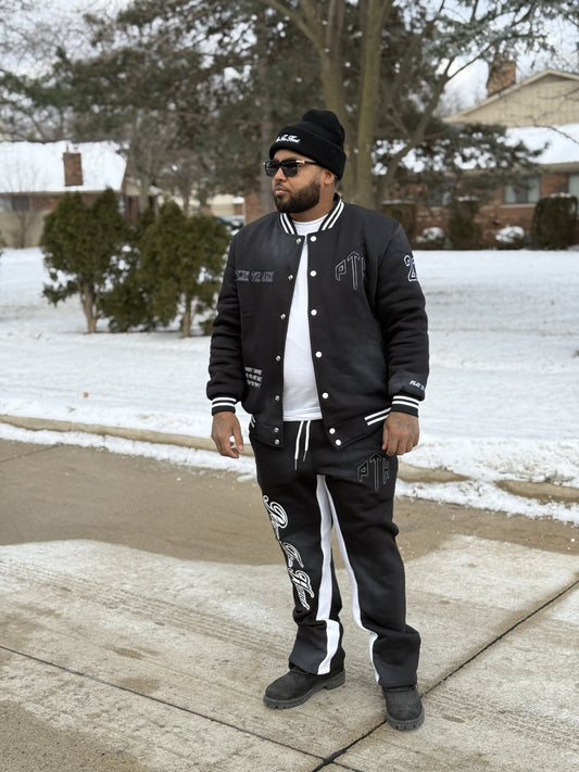 Black Stack Jogger Set