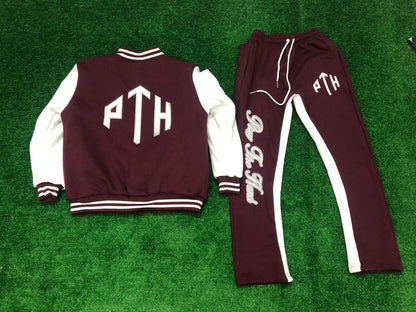 Burgundy Stack Jogger Set