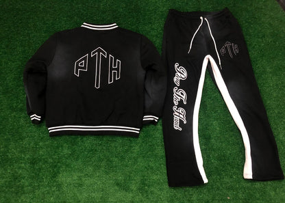 Black Stack Jogger Set